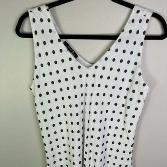 Charlie B Women's White Dress with Black Dots Midi Dress Size L - NWT - Picture 3 of 8